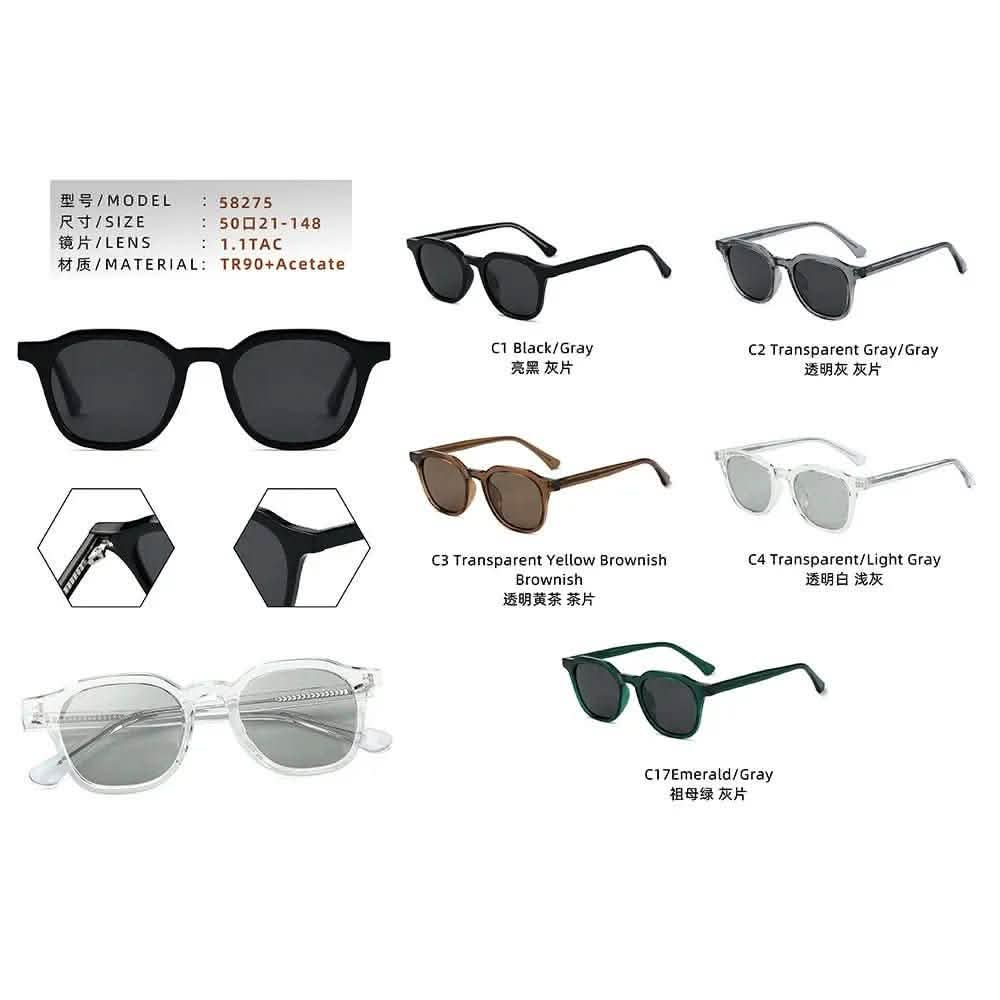 Designer sunglasses | Fashion simple men and women the same | TCA polarized TR frame plate legs UV-proof glasses - SheTopper