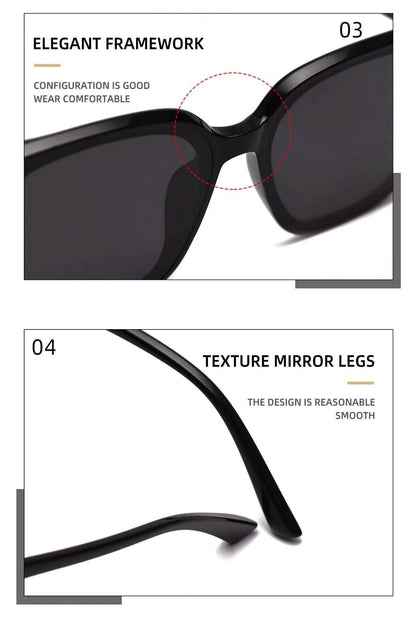 Designer sunglasses women Korean version polarized retro large frame square tr90 glasses trendy big face - SheTopper