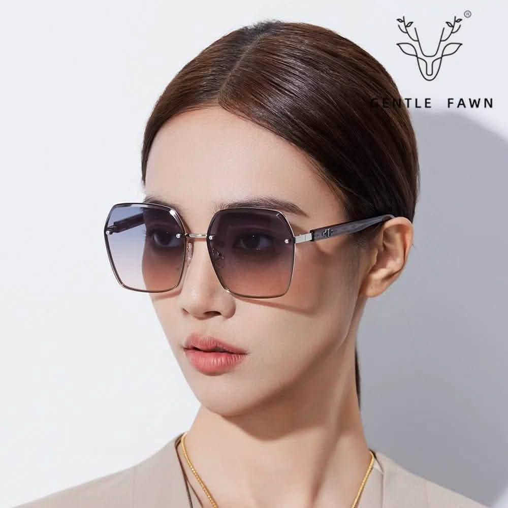 Trending Sunglasses For Ladies | new composite nylon frameless sunglasses | women's large frame plate legs | classic versatile glasses fashion - SheTopper