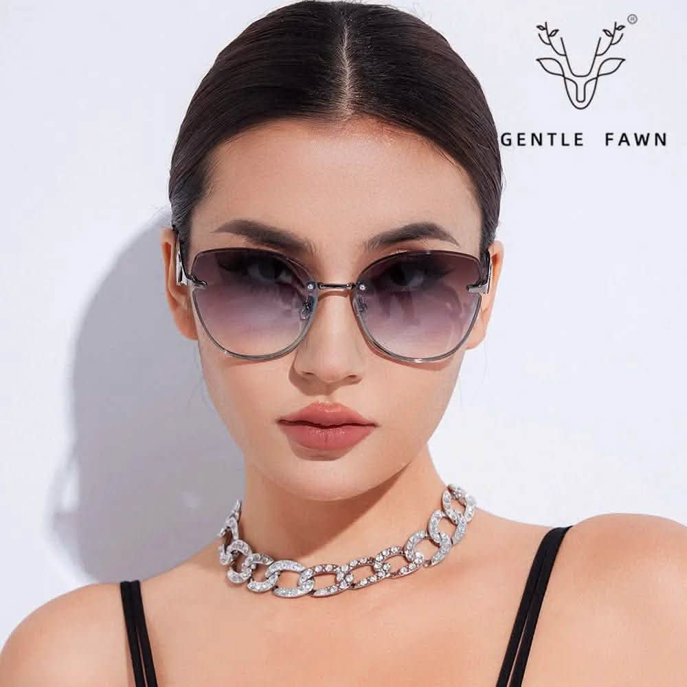 Trendy Sunglasses For Women | new fashion frameless sunglasses | women's travel UV protection sunglasses | personalized street photo sunscreen glasses - SheTopper