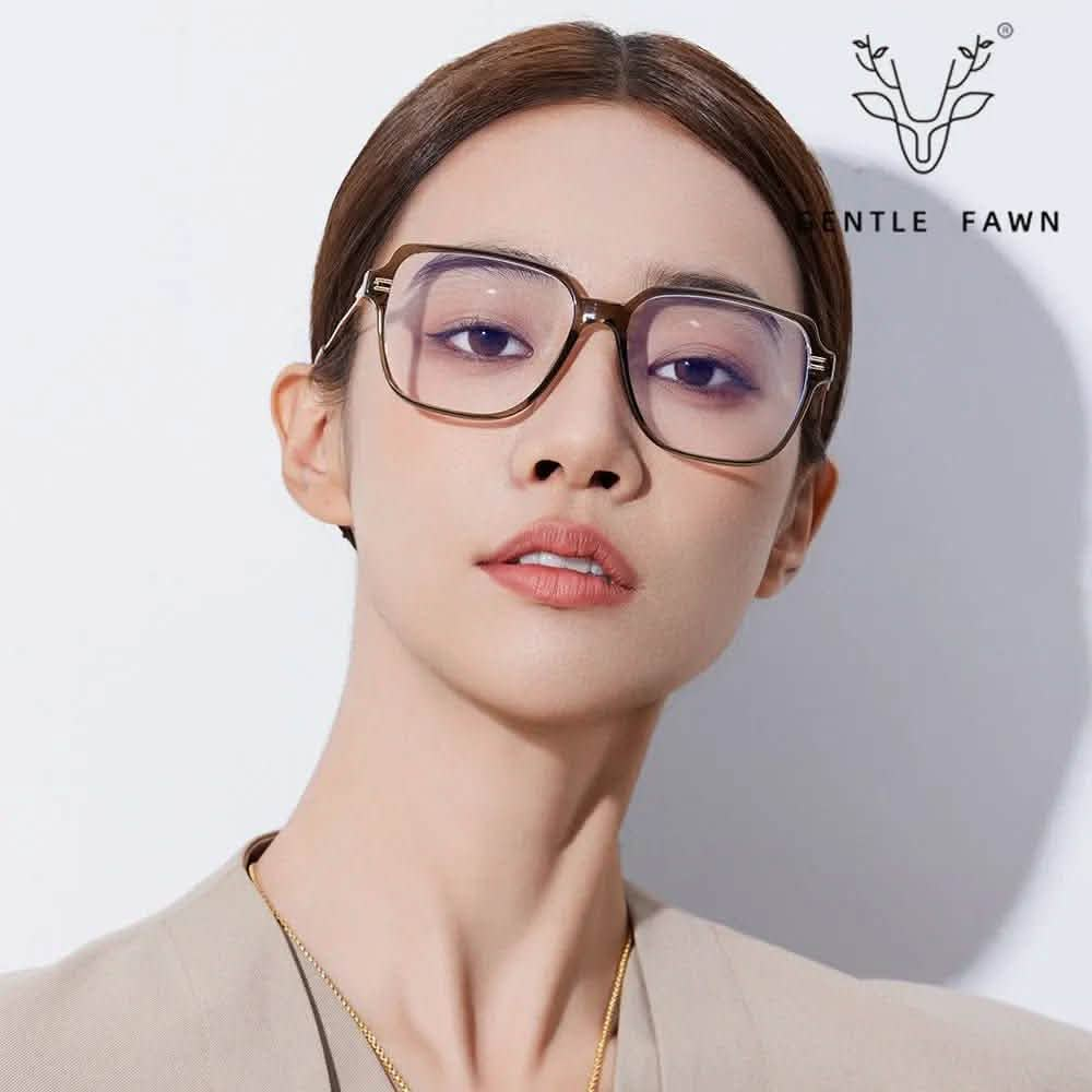 Women's Sunglasses For Small Faces |TR anti-blue glasses metal fashion large frame flat glasses can be equipped with myopia glasses - SheTopper