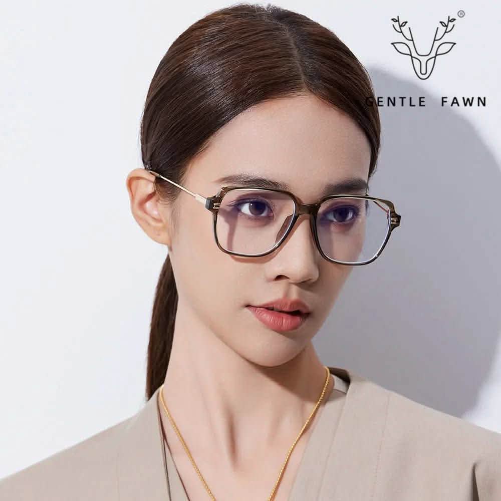 Women's Sunglasses For Small Faces |TR anti-blue glasses metal fashion large frame flat glasses can be equipped with myopia glasses - SheTopper