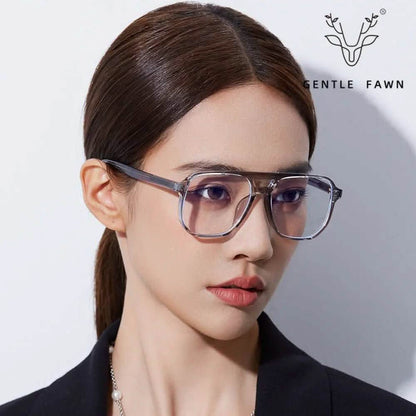 Women's Sunglasses UV Protection | new square double beam large frame anti-blue light flat light glasses frame | fashion versatile | myopia frames - SheTopper