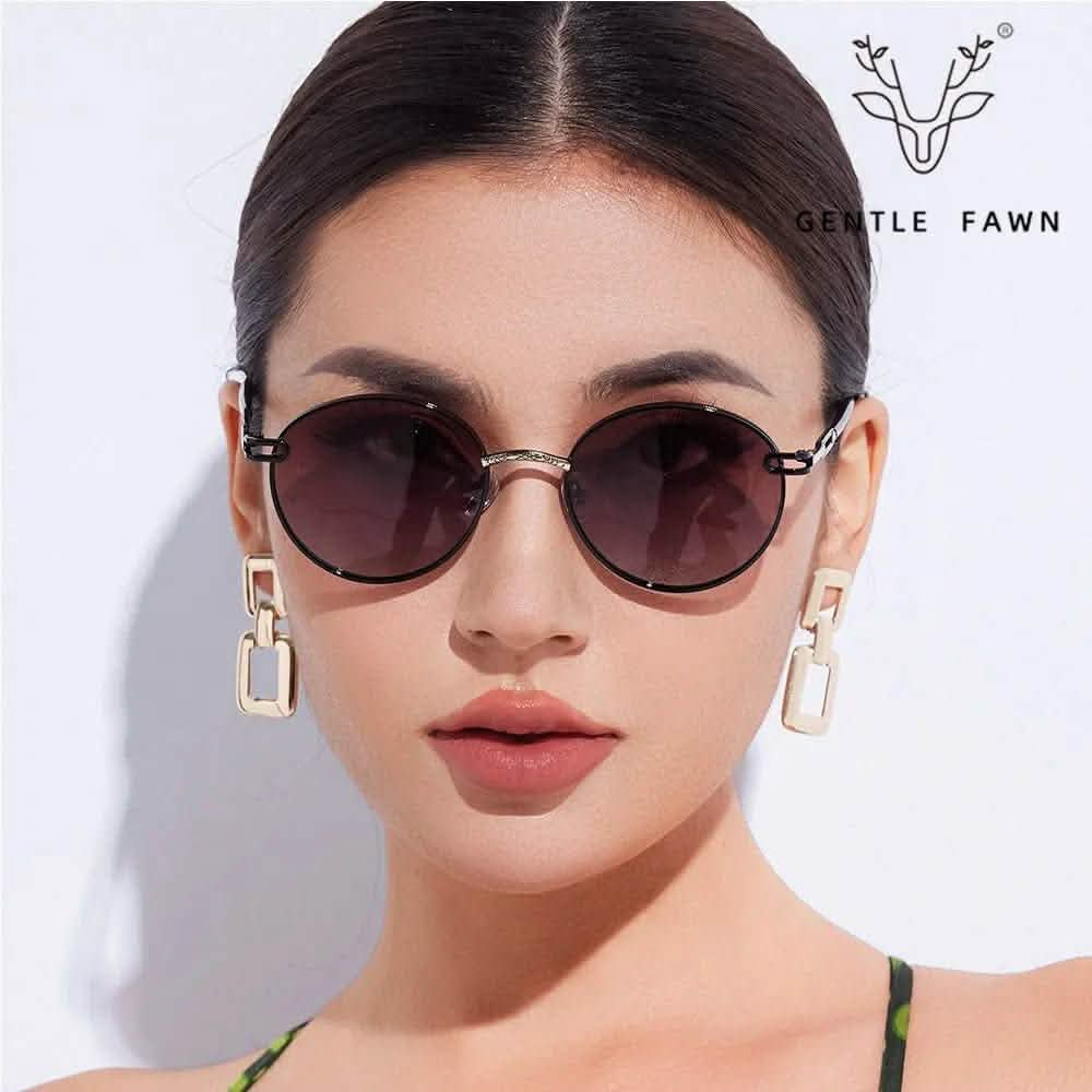 Women Sunglasses | new retro round frame sunglasses | women's versatile street sunglasses | polarized metal sunshade glasses - SheTopper