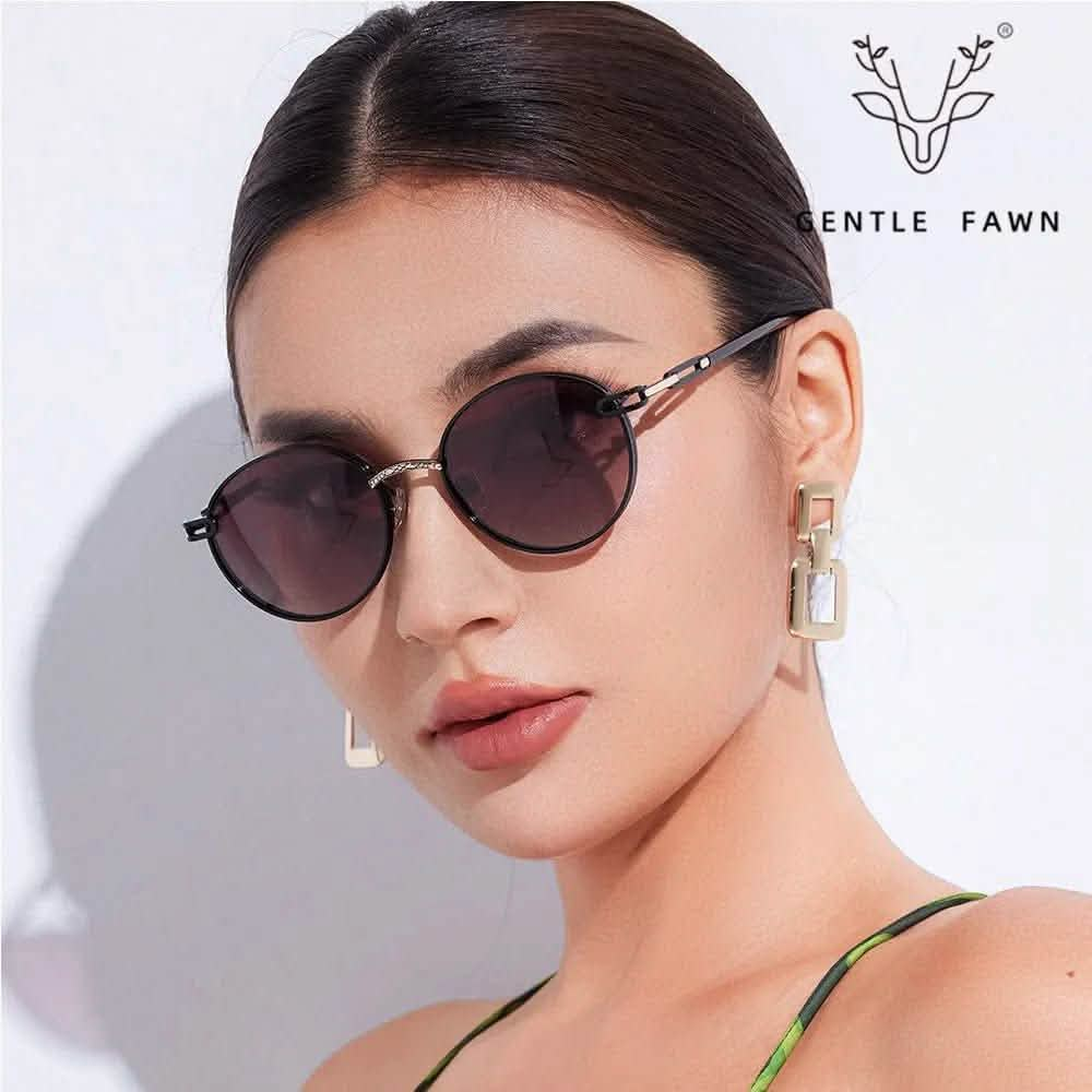 Women Sunglasses | new retro round frame sunglasses | women's versatile street sunglasses | polarized metal sunshade glasses - SheTopper